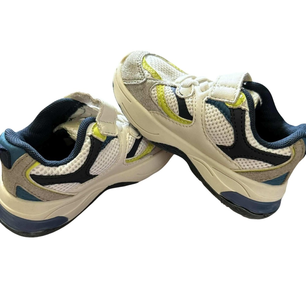 Zara Kids Sneakers White Blue Yellow Hook Loop Toddler Shoes EUR‎ 21